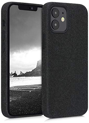 kwmobile Case Compatible with Apple iPhone 12 mini - Case TPU and Fabric Smartphone Phone Cover in Canvas