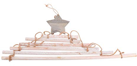 Milisten Weihnachtsbaum Leiter mit Stern Holzleiter zum Hängen Tannenbaum Christbaum für Weihnachten Wanddeko Weihnachtsschmuck Christbaumschmuck Tannenbaumanhänger Weihnachtsdeko Weiß
