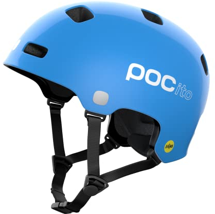 POC POCito Crane MIPS Fahrradhelm für Kinder mit bewährtem Schutz, MIPS-Rotationsschutz und fluoreszierenden Farben für gute Sichtbarkeit, Fluorescent Blue