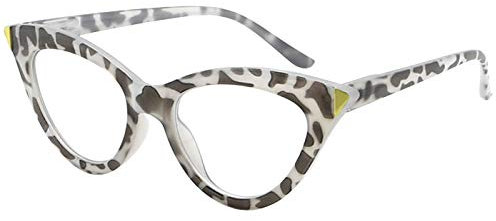 Eyekepper Modische Lesebrille für Damen Katzenauge Moley Lesehilfe mit Große Quadratische Gläsern und Federscharniere - Graue Schildpatt + 1.00