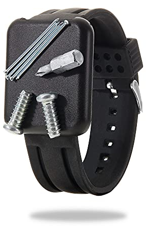 achilles Magnetarmband für Handwerker, Starkes Magnetband bis 2 Kg Traglast, Magnetband hält Schrauben, Nägel und Werkzeug zum freihändigen Arbeiten, 50x40x8mm (Schwarz)