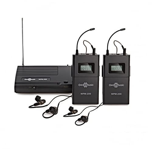 Wireless In Ear Monitor System with 2 Receivers UHF 40m Range