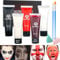Bowitzki SFX Makeup Kit Halloween Water Based Cream Face Body Paint Clear Liquid Latex Fake Blood Brush Sponges Painting Special Effects Zombie Vampire Monster Scar Wound Christmas Party