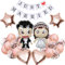 Just Married Hochzeit Deko Set, Braut Bräutigam Ballons Hochzeitsdeko Luftballon und Girlande Banner Rosegold Ballons für Hochzeitsfeier, Wedding Verlobungs Fest Party Dekoration …