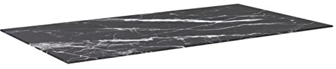 Susany Tischplatte Ersatztischplatte Marmorplatte Glasplatte für Esstisch Couchtisch Gartentisch Schwarz 120x65cm 8mm Hartglas in Marmoroptik