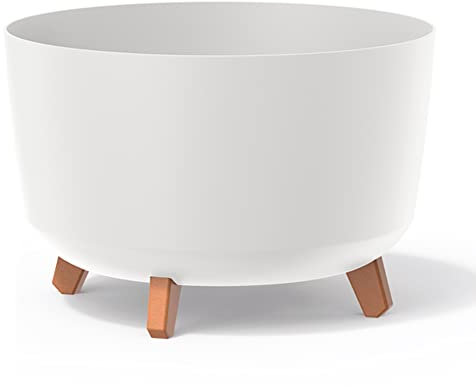 Macetero color blanco,sin depósito , colección GRACIA de 39cm x 39cm x 25,7cm cm, capacidad de 21,5 L.