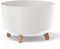 Pot de fleurs bas 21,5L avec pieds amovibles et insert 390 mm, Blanc