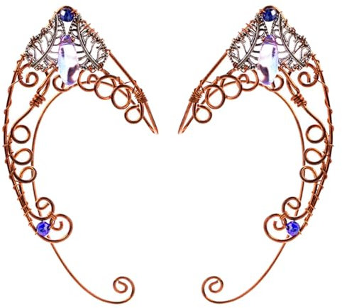 USHOBE Elfenohren Schmuck 1 Paar Elf Ohr Manschetten Pearl Wing Ohrring Fairy Ohr Wrap Manschetten Ohrringe Crawler Ohrringe Ohrclips Ohrringe Quaste Clip- Ohrringe für Frauen Mädchen