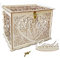 Jolik Neuestes Design Briefbox Hochzeit Geschenkkarten Box Vintage Groß DIY Holz Kartenbox Hochzeit Geldbox mit Schloss für Hochzeit Geburtstag Babyparty Jubiläum (Mr & Mrs, Gelb)