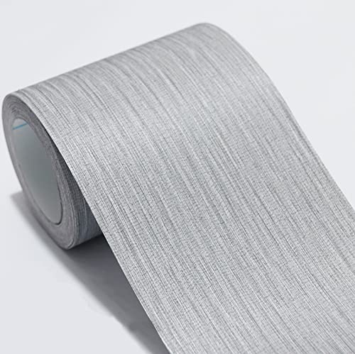 Guest Ruyunlai Frise Murale Autocollant Papier Peint Autocollant imperméable en PVC Plinthe Autocollant de cuisine et de salle de bain Décor MuralGris foncé soyeux 8cm X 500cm