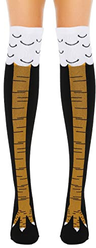 WLLHYF Calcetines Con Patas De Pollo Locos Divertidos Sobre La Rodilla Pavo
