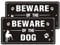 Pack of 2 Beware of the Dog Sign Reflective Aluminum - 15x30cm, Outdoor Waterproof, UV Resistant, Durable