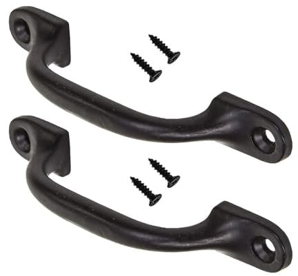 Black Door Bows Pull Handles 4-Inch/100mm Sliding Barn Door Handle Retro Bow Shaped Garden Gate Garage Shed Cabinets Door Grab Handles with Screws Pack of 2.