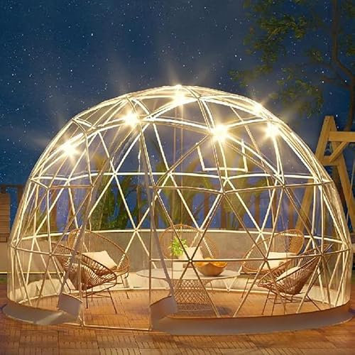 JODAIS Maison dôme de Tente à Bulles, Tente dôme d'igloo de Serre de Jardin, Tente familiale extérieure 4 Saisons dôme de Jardin de 3,6 m / 12 Pieds avec Couverture en PVC, Porte et fenêtres pour