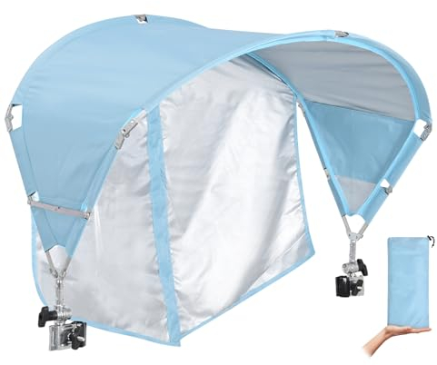 Universal Chair Umbrella Canopy, UPF 50+ Sun Shade with Adjustable Clamp, Fits Most Brands’ Beach, Camping, Lawn, Tanning, Zero Gravity, Lounge & Fishing Chairs, Patent Design