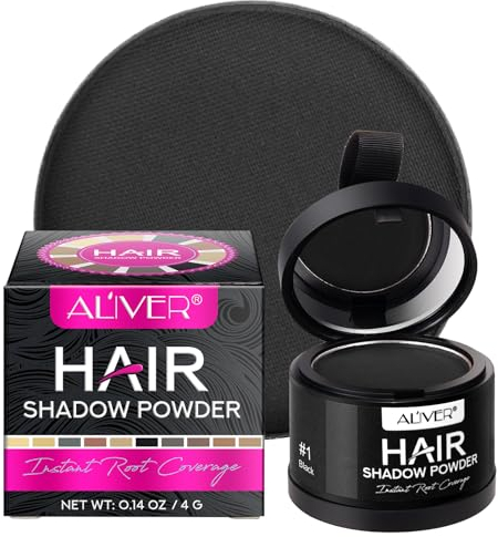 Streuhaar Schwarz, 4g Ansatzpuder Haarverdicker Haar Concealer zur Haarverdichtung für Frauen und Männer, Wind- & Wasserfest zum Ansatz kaschieren (Schwarz)
