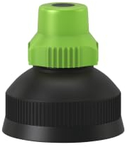 Fizzii Drehtrinkverschluss (Ersatz-Verschluss mit Dichtring, passend Trinkflaschen 330ml, 500ml und 600ml, auslaufsicher) (schwarz/grün)