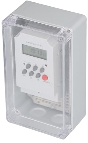 Pool Pump Timer, Settings Modes, Manual Button, Waterproof Shell, Built in Battery, for Swimming Pool Pumps, Heaters, Filters, Motor Driven Equipment (AC .220V)