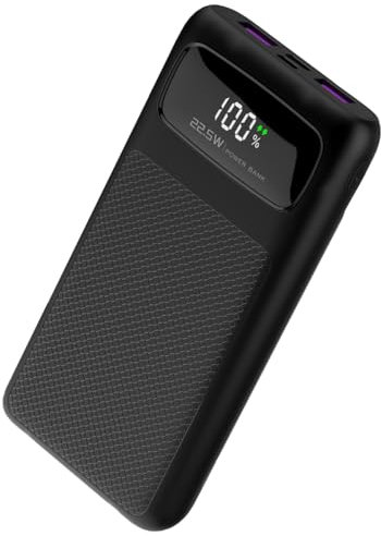 IAIGG Power Bank 10000mAh, Fast Charging Portable Charger, 22.5W Powerbank with USB-C 3 Output 2 Input External Battery Pack Compatible with iPhone Samsung Galaxy Huawei iPad and More (Black(10K))