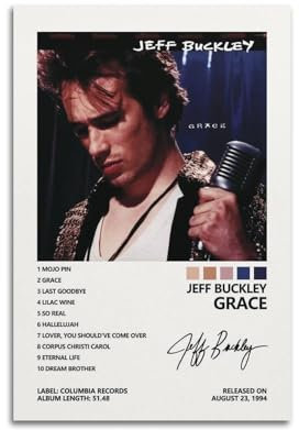 SYLUOQP Jeff Buckley Poster, Kunstdekoration, Wandposter, Dekoration, Innenposter, Druck, Dekoration, Bar, Restaurant, Dekoration, Ästhetik, Poster, Wohnzimmer, Poster, 30 x 45 cm, ungerahmter Stil