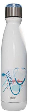 Borraccia Termica Bottiglia Termica Acciaio Inox 500ml Made in Italy Thermos 24 Ore Freddo & 12 h Caldo - Personalizzata con nome - Icone (Stetoscopio B)