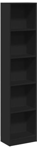 vidaXL Libreria Nera 40x24x176 cm in Legno Multistrato, Mobile Porta Libri, scaffale per Libri, Mobile portaoggetti, Porta Libri