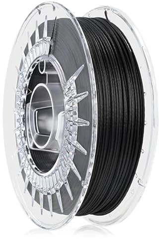 ROSA 3D PET-G + 10 CF Filament 1.75 mm für 3D Drucker | Druckmaterialien Leicht Glänzend PETG 3D Drucker Filament | 3D Printing Materials Carbon Fiber | Schwarz Spule 0,5 kg
