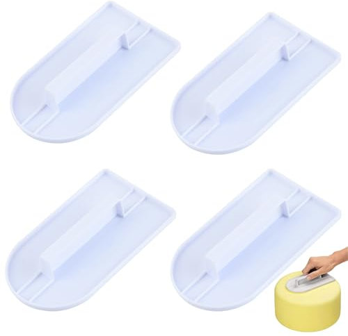 4 Pcs Cake Smoother, Fondant Tools, Fondant Smoother, Icing Smoother, Fondant Icing Smoothing Tool, Cake Scraper with Easy-to-Use Handle, Polisher Baking Tools Fondant Marzipan Sugar