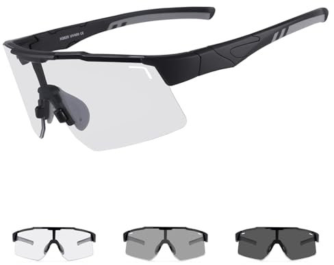 DUDUKING Sonnenbrille Selbsttönend Polarisierte Fahrradbrille Herren Damen,Sportbrillen Radsport Brillen für Radfahren Laufen Golf Baseballbrille