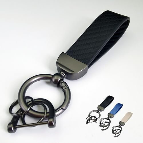 JSYDMA Porte-clés de Voiture pour Mercedes-Benz SLK-Klasse R170 R171 R172, Cuir Porte-clés Voiture, Accessoire Porte-clés de Voiture,Cadeaux pour Femme Homme,A-Black