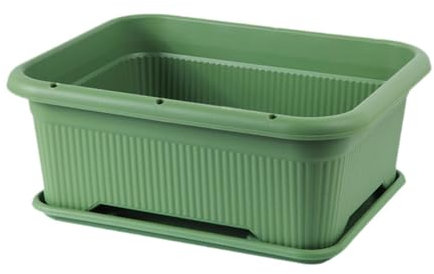 FewNvWa Behälter für Gemüseanbau und Blumen mit Entwässerungslöchern, 28 l, Dunkelgrün