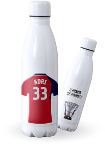 Botella de agua de Acero Inoxidable Personalizada equipo de Fútbol Barcelona. Botella termo personalizada deportiva. 700 ml Regalo Original para Aficionados del Futbol. (Osasuna)