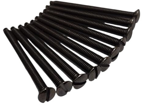 30mm Black Nickel Electrical Machine M3.5 Screws for Light Switch Plug Socket - Pack of 10