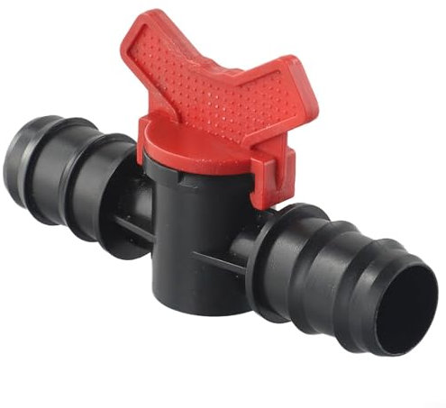 PP Connector Ball Valve for PE Pipe PN4-Drip Irrigation System,16mm/20mm/25mm Garden Watering Equipment Shut-off Valve(25mm x25mm)