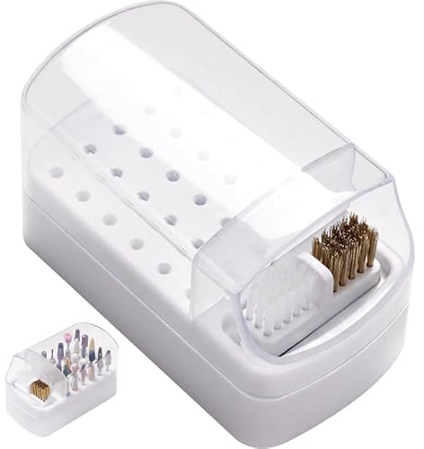 Ipetboom Custodia Trasparente Per Punte Fresa Unghie 30 Slot Organizer Per Manicure Scatola Portaoggetti Per Teste Molatrici Trapano Per Unghie Supporto Portatile Per Nail Art