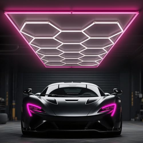 zpehyrin Hexagon Led Garage Wandleuchten, 14 Hex 6500k wasserdichte Hochhelligkeitsverbindungslampen, Einfache Installation Der Deckenbeleuchtung Für Workshop, Studio, Fitnessstudio