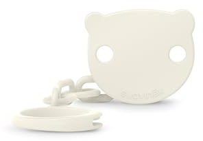 SUAVINEX, Chupetero, Cadena Chupete Bebé, Wild&Free Beige | Sujeta Clip con Pinza, Placa con Forma de Osito, Compatible Chupetes con Anilla, Bebés +0 Meses, Apto Recién Nacido