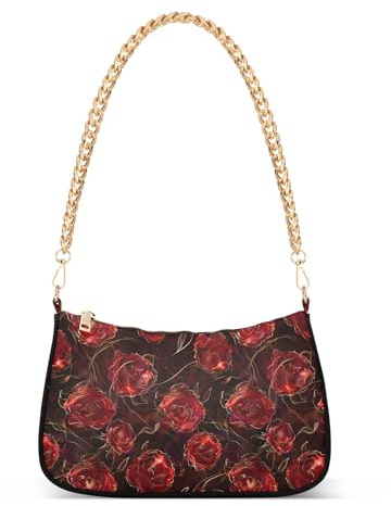 OWFKAY Sac à main fourre-tout pour femme avec fermeture éclair - Rose écarlate