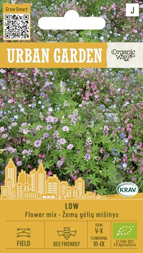 Organic Way | Blumenmischung - LOW samen | Niedrig wachsende Sommerblumen | Farbenfroher Blütenteppich, dicht & üppig blühend | Für sonnige Standorte & Beete | Blumen Saatgut | 1 Pack
