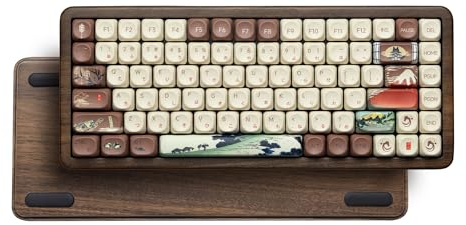 Womier Tastiera meccanica wireless al 75% con QMK/VIA, WD75 V2 Retro Creamy Gaming Keyboard Batteria 8000mAh, tastiera personalizzata Tri-Mode RGB Hot Swap con tasti giapponesi MOA-Interruttore