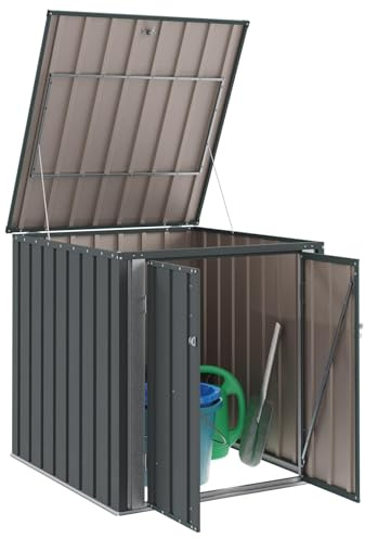 vidaXL Gartenlagerbox Schwarz 101,5 x 107 x 100 cm Stahl