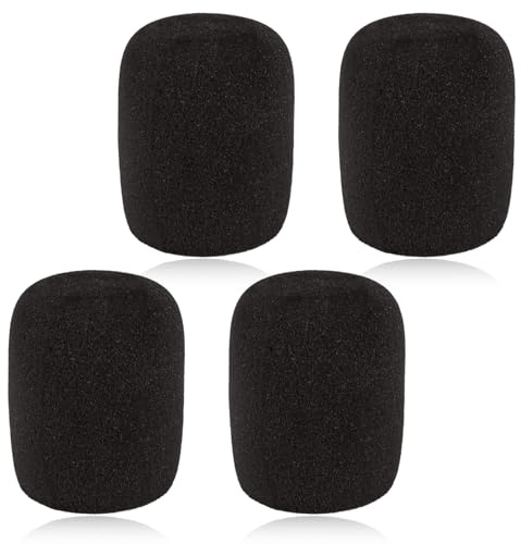 4 Pack Microphone Foam Covers Soft Foam Mic Covers Microphone Windscreen Protection Microphones Cover for Most Standard Handheld Microphones