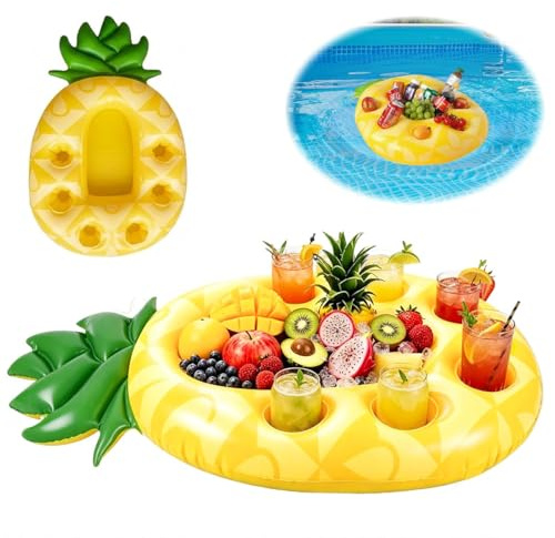 Portabibite Gonfiabile Piscina, Portabevande da Piscina 7 Fori, Porta Bevande Gonfiabile, Vassoio Galleggiante per Piscinas Adatto per Piscinas Estiva, Festa in Spiaggia