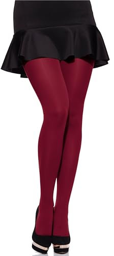 Merry Style Women's 60 DEN Microfiber Tights Plus Size MS 162 (Burgundy, XXL)