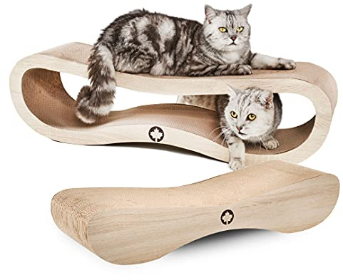 CanadianCat Company | MEGA SPARPACK XXL | Orbit und Satellite 2.0 im Set | Natur | mit Katzenminze | Qualitäts-Pappe | 2 Kratzmöbel/Kratzbretter