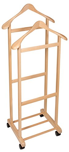 Hagspiel - Servomuto da uomo, in legno di faggio, laccato, colore naturale