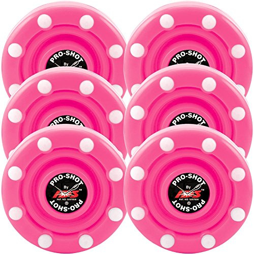 6 unidades de IDS Roller Hockey Puck Pro Shot, Rosado