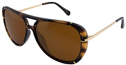 ActiveSol DIONE | Gafas de sol polarizadas señora | Gafas de piloto glamour estilo retro: grandes | polarizadas | Protección UV del 100% | Sol y playa | 26 g (Marrón-demi)