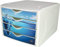 Helit H6129635 - Schubladenbox „the chameleon“, 4 Schubladen, für Format DIN A4, arctic eisberg, 1 Stück