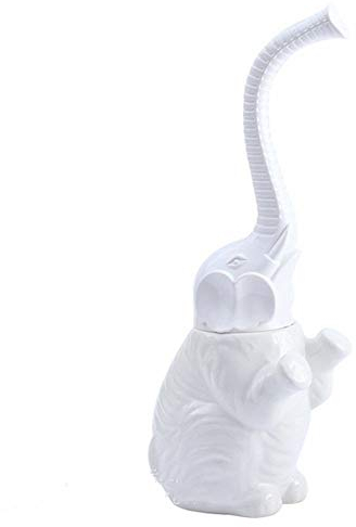 DPZCBH Wc BüRstenhalter Kreative Toilettenbürste und Halter Set Keramik Elefant Kunststoffgriff komplett WC Waschraum Toilette WC-Reiniger Bürste-Weiß Wc Garnitur (Color : White)